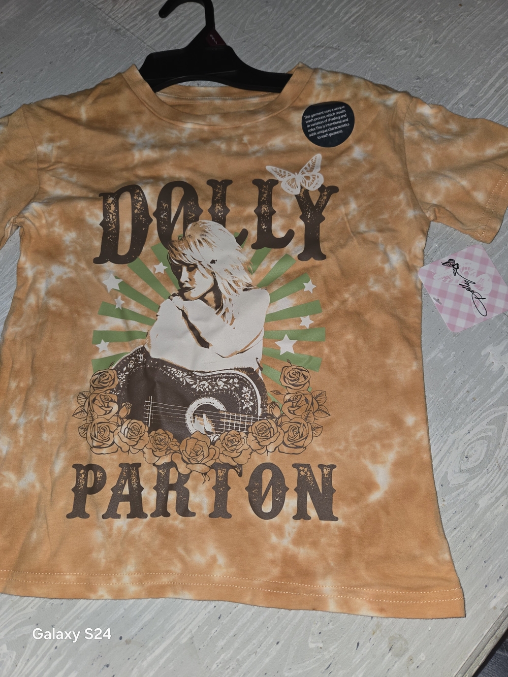 Dolly Parton Kids Short Sleeve Graphic Tee - Orange Tie-Dye